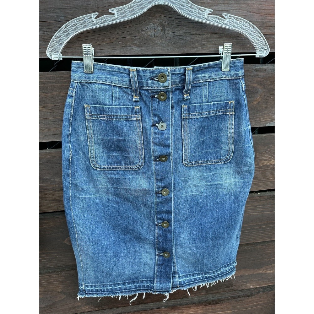 Rag & Bone Women's *Size 26 Blue Denim Button Up A-Line Skirt